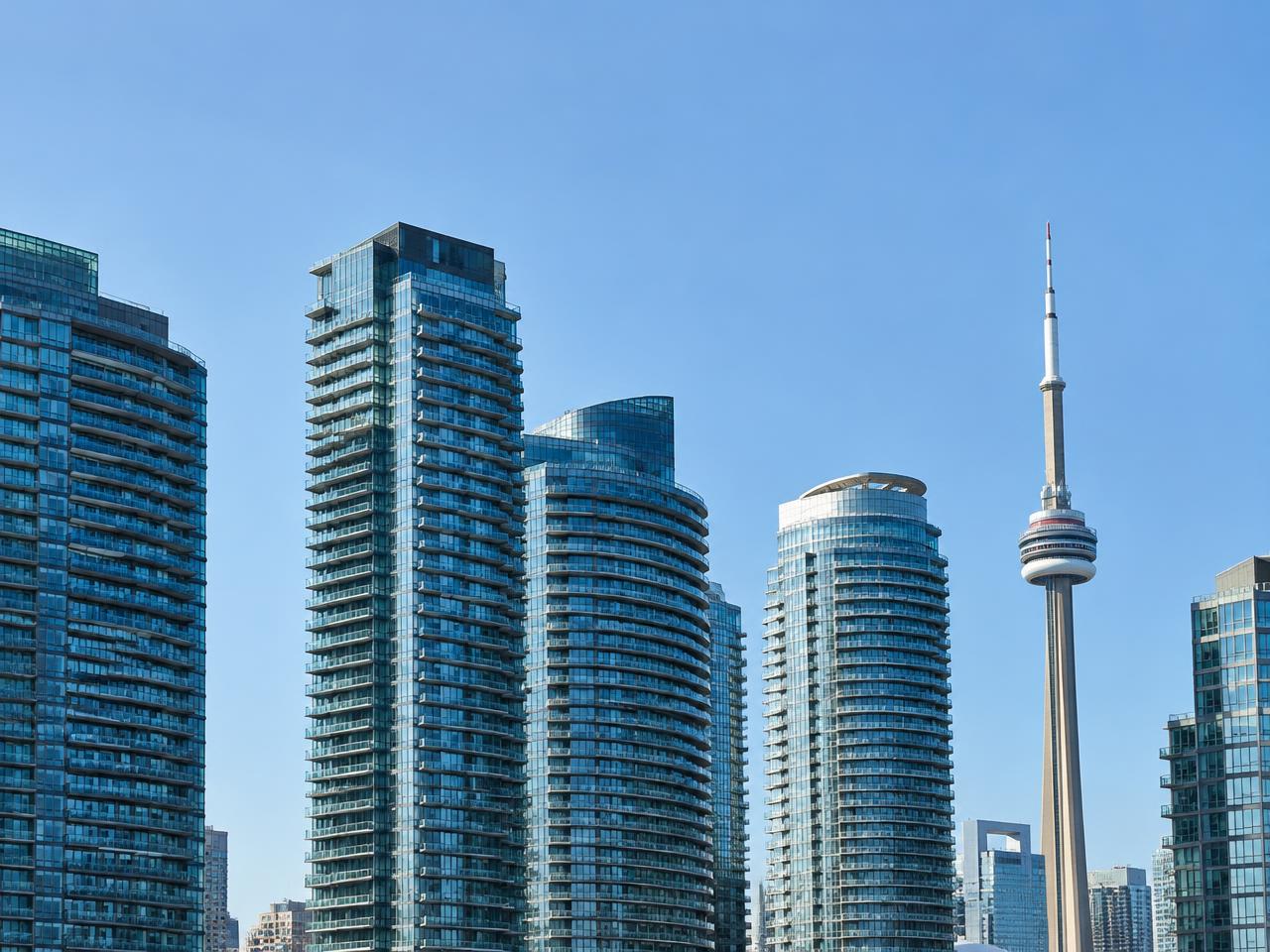 Toronto condo towers with glass balconies